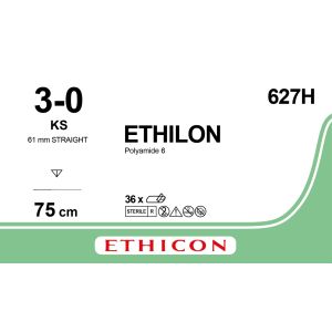 Ethilon zwart 3-0, KS naald, 627H, 36 stuks