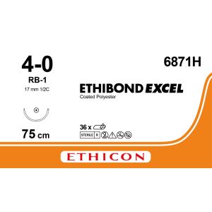 Ethibond Excel groen 4-0, RB-1 naald, 6871H, 36 stuks