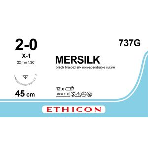 Silk zwart 2-0, FS naald, 737G, 12 stuks
