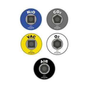 Stickerset 'Medische gasaansluitingen', 5 3D-stickers