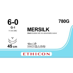 Silk zwart 6-0, G-1 PRIME naald, 780G, 12 stuks
