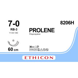 Prolene blauw 7-0, RB-3 naald, 8206H, 36 stuks
