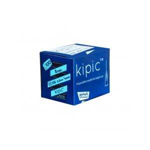 KIPIC injectienaald 33G x 8 mm, grijs, steriel Luer-Lock, 100 stuks