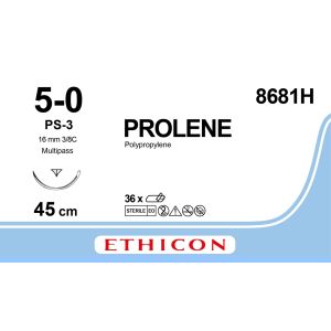 Prolene blauw 5-0, PS-3 PRIME MP naald, 8681H, 36 stuks