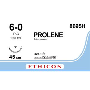 Prolene blauw 6-0, P-3 PRIME naald, 8695H, 36 stuks