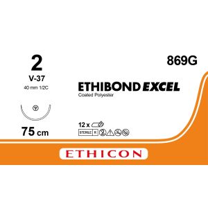 Ethibond Excel groen 2, V-37 naald, 869G, 12 stuks