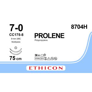 Prolene blauw 7-0, CC175-8 MP naald, 8704H, 36 stuks