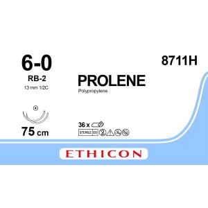 Prolene blauw 6-0, RB-2 naald, 8711H, 36 stuks