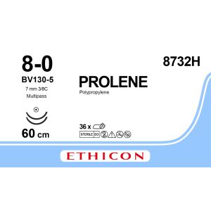 Prolene blauw 8-0, BV130-5 MP naald, 8732H, 36 stuks
