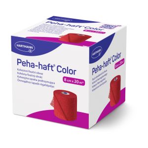 Peha-haft Color cohesieve zwachtel rood 8 cm x 20 m