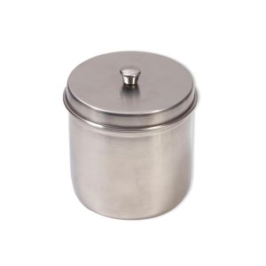 Wattenpot met deksel 100 x 100 mm RVS