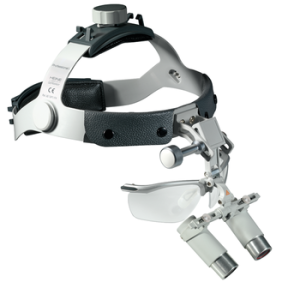 Heine HRP 6x Optieken met i-View op Professionele L Hoofdband met S-GUARD, beschermende lenzen, 2 sterilisatiebare zwenkarmen, schoonmaakdoekje