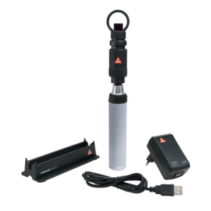 Heine Hand-held indirecte ophthalmoscope MONOCULAR met 3.5V XHL, BETA4 USB oplaadbare handvat met USB snoer en plug-in voeding