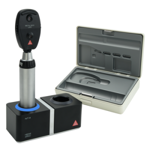 Heine BETA 200 oftalmoscoop set met BETA4 NT oplaadbare handvat en NT4 tafellader, LED