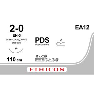 PDSII violet 2-0, EN-3 EES naald, EA12, 12 stuks