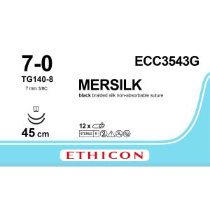 Silk zwart 7-0, GS-9 naald, ECC3543G, 12 stuks