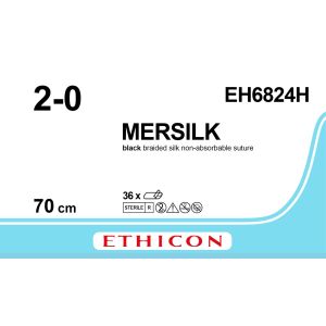 Silk zwart 2-0, EH6824H, 36 stuks