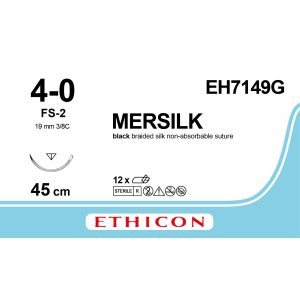 Silk zwart 4-0, FS-2 naald, EH7149G, 12 stuks