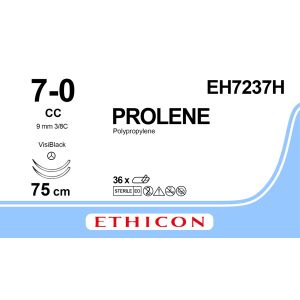 Prolene blauw 7-0, CC VB naald, EH7237H, 36 stuks