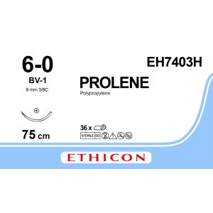 Prolene blauw 6-0, BV-1 naald, EH7403H, 36 stuks