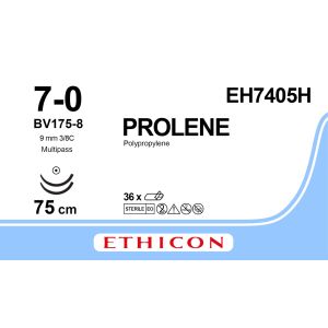 Prolene blauw 7-0, BV175-8 MP naald, EH7405H, 36 stuks