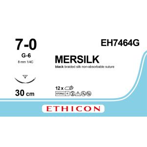 Silk zwart 7-0, G-6 PRIME naald, EH7464G, 12 stuks