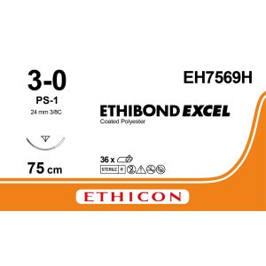 Ethibond Excel groen 3-0, PS-1 PRIME naald, EH7569H, 36 stuks