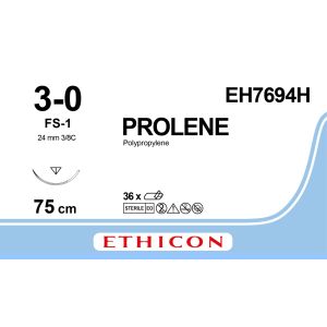 Prolene blauw 3-0, FS-1 naald, EH7694H, 36 stuks