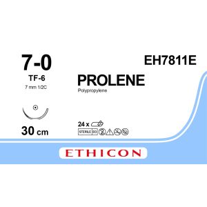 Prolene blauw 7-0, TF-6 naald, EH7811E, 24 stuks