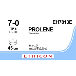 Prolene blauw 7-0, TF-6 naald, EH7813E, 24 stuks