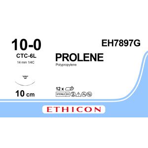 Prolene blauw 10-0, CTC-6L naald, EH7897G, 12 stuks