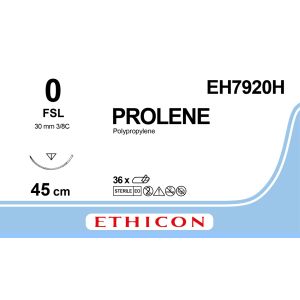 Prolene blauw 0, FSL naald, EH7920H, 36 stuks