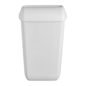 Afvalbak met open inworpklep, wit, 23 liter