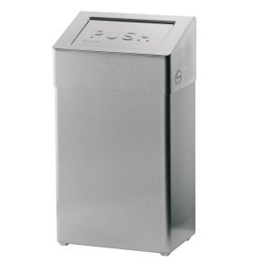 Santral Classic afvalbak met zelf-sluitende inwerpklep, RVS 18 Liter