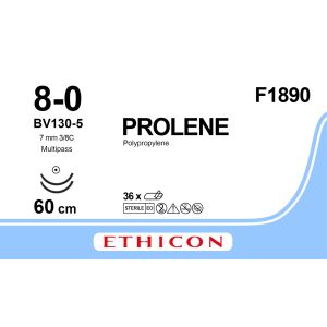 Prolene blauw 8-0, BV130-5 MP naald, F1890, 36 stuks