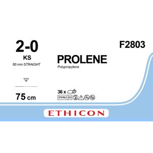 Prolene blauw 2-0, KS naald, F2803, 36 stuks