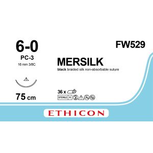 Silk zwart 6-0, PC-3 PRIME naald, FW529, 36 stuks