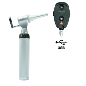 Heine G100 VET Diagnostische set, G100 spleetverlichtingskop en BETA 200 ophtalmoscoop, BETA4 USB oplaadbaar handvat met USB-kabel en stekker voedingsadapter, LED