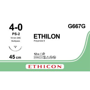 Ethilon groen 4-0, PS-2 PRIME MP naald, G667G, 12 stuks