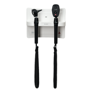 Heine EN 200 wandtransformator met K 180 F.O. otoscoop en K 180 oftalmoscoop LED, 50 wegwerptips