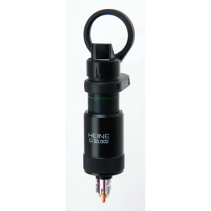 Heine hand-held indirecte oftalmoscoop, MONOCULAR 3.5V XHL met +3 D lens attachment en orbit rest extension, zonder handvat