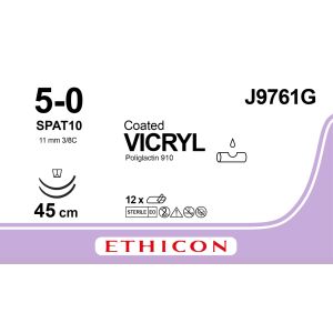 Vicryl gecoat ongekleurd 5-0, SPAT-10 naald, J9761G, 12 stuks