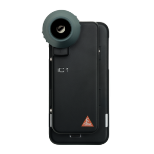 Heine iC1 dermatoscoop met contactplaat met schaalverdeling, montagekoffer voor iPhone 6/6s, USB-kabel, netadapter