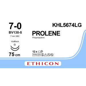 Prolene blauw 7-0, BV130-5 VB naald, KHL5674LG, 12 stuks