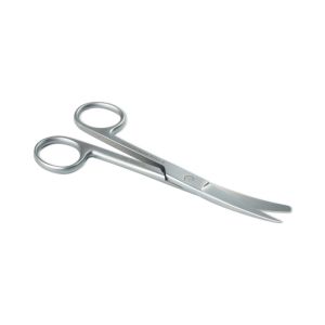 Chirurgische schaar linkshandig spits/stomp 14 cm gebogen RVS