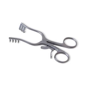 Weitlaner linkshandige wondspreider 2x3 tanden scherp, 13 cm RVS