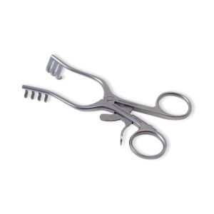 Weitlaner linkshandige wondspreider 2x3 tanden stomp 10 cm RVS