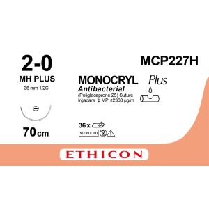 Monocryl Plus violet 2-0, MH PLUS naald, MCP227H, 36 stuks