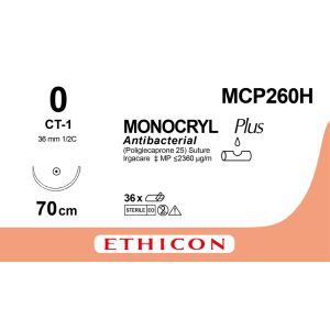 Monocryl Plus violet 0, CT-1 naald, MCP260H, 36 stuks
