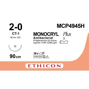Monocryl Plus violet 2-0, CT-1 naald, MCP4945H, 36 stuks